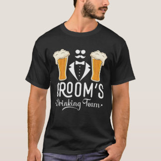 Bruidegom Drinkende Team Trouw Bruiloft Jonggezell T-shirt