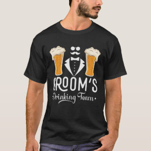 Bruidegom Drinkende Team Trouw Bruiloft Jonggezell T-shirt