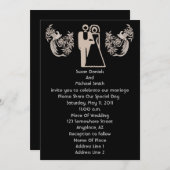 bruidegom duiven zwart bruiloft uitnodigen kaart (Voorkant / Achterkant)