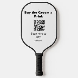 bruidegom een drankje betalen bruidsjonker QR-code Pickleball Paddle