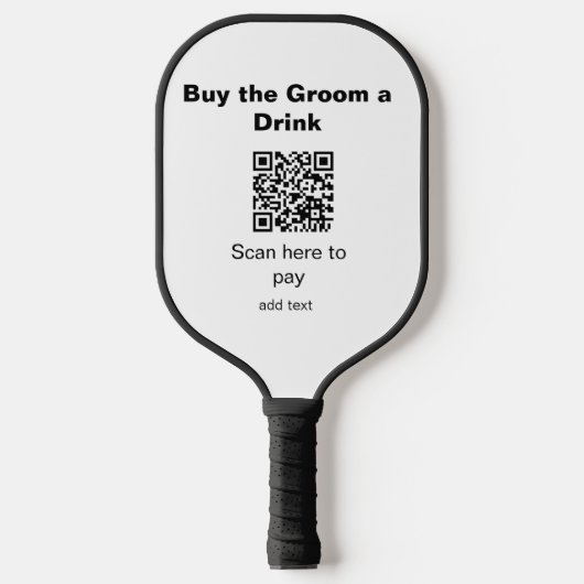 bruidegom een drankje betalen bruidsjonker QR-code Pickleball Paddle (Voorkant)