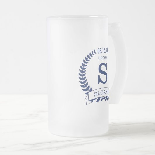 Bruidegom eerste letter matglas bierpul (Voorkant rechts)