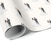 Bruidegom en bruid voor bruiloft bruidsfeestje cadeaupapier (Rol Hoek)