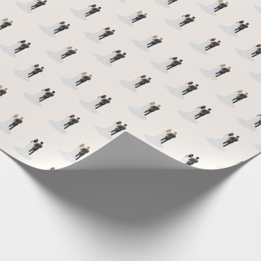 Bruidegom en bruid voor bruiloft Vrijgezellenfeest Cadeaupapier (Hoek)