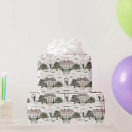 Bruidegom en bruid voor huwelijksfeest cadeaupapier