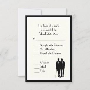 Bruidegom en Bruidegom Menu Trouw RSVP Klassieke C