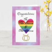 bruidegom en bruidegom vrolijke gelukwensen kaart (Gele Bloem)