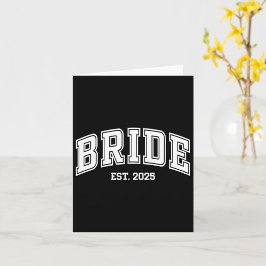 Bruidegom Est. 2025 Retro Just Getrouwde Koppels W Kaart (Gele Bloem)