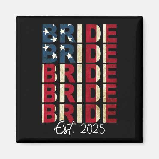 Bruidegom Est. Amerikaanse vlag 2025: getrouwd Magneet (Voorkant)