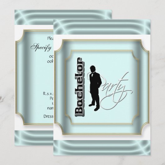 Bruidegom feest formeel smoking kaart (Voorkant / Achterkant)