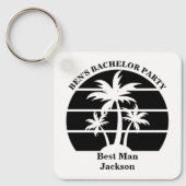 Bruidegom Feest Groomsmen met Palmboom Sleutelhanger (Voorkant)
