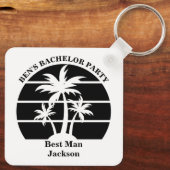 Bruidegom Feest Groomsmen met Palmboom Sleutelhanger (Achterkant)
