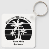 Bruidegom Feest Groomsmen met Palmboom Sleutelhanger (Achterkant)