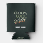 Bruidegom gaat wild vrijgezellenfeest blikjeskoeler (Voorkant)