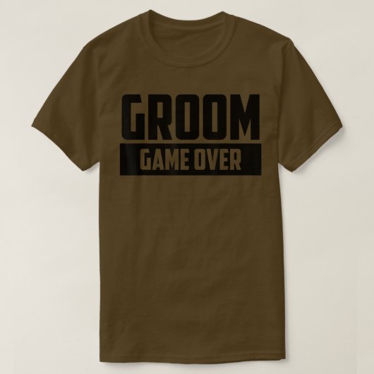 Bruidegom Game Over Trouwen Verloving Bruiloft Jon T-shirt (Design voorkant)