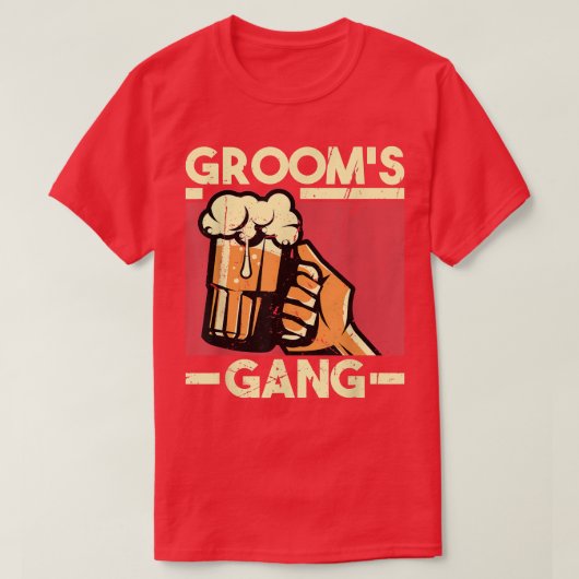 Bruidegom Gang Bachelor Trouwfeest T-shirt (Design voorkant)