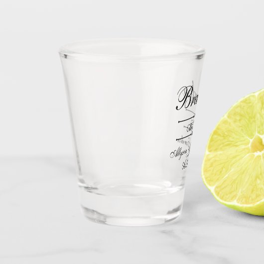 bruidegom gepersonaliseerd shot glas (Links)