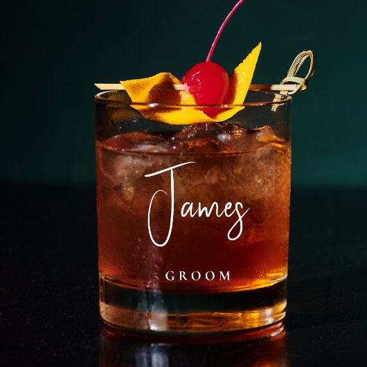 bruidegom gepersonaliseerde bruiloft whisky glas