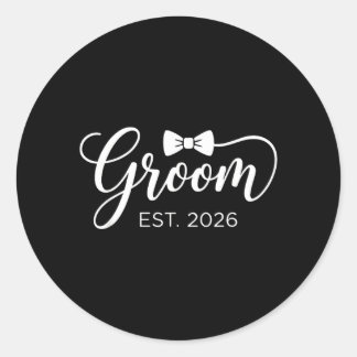 Bruidegom Geschat 2026 Mijnheer Echtgenoot Getrouw Ronde Sticker
