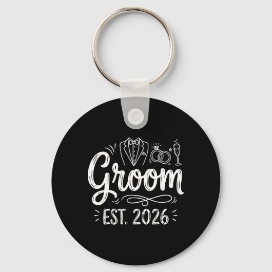 Bruidegom Geschat 2026 Mijnheer Echtgenoot Getrouw Sleutelhanger (Voorkant)