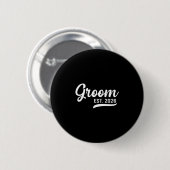 Bruidegom Geschat 2026 Net Getrouwd Honeymoon Trou Ronde Button 5,7 Cm (Voorkant /achterkant)