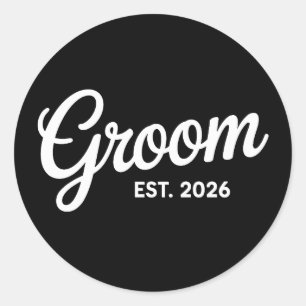 Bruidegom Geschat 2026 Overeenkomstige Huwelijksvo Ronde Sticker