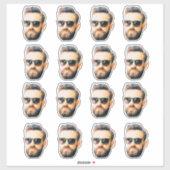 Bruidegom Gezicht Grappig Bachelorette Feest Gezic Sticker (Vel)