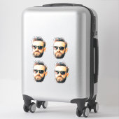 Bruidegom Gezicht Grappige Bachelorette Party 4 Ge Sticker (Koffer)