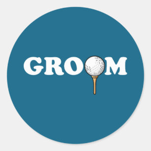 Bruidegom golfbal golfer mannen vrijgezel grappig  ronde sticker