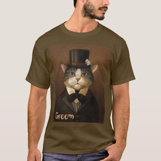BRUIDEGOM, grappige bruidegom kat T-shirt (Voorkant)