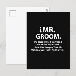 Bruidegom Grappige Citaat Typografie Briefkaart