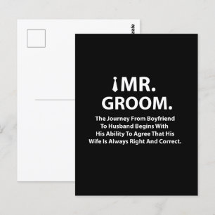 Bruidegom Grappige Citaat Typografie Briefkaart