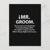 Bruidegom Grappige Citaat Typografie Briefkaart (Voorkant)