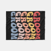 Bruidegom Groovy Bachelor Party  Fleece Deken (Voorkant (Horizontaal))