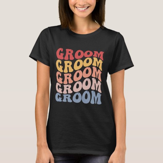 Bruidegom Groovy Bachelor Party T-shirt (Voorkant)