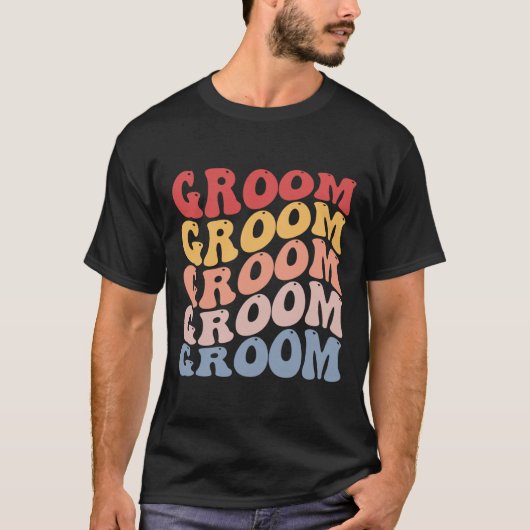 Bruidegom Groovy vrijgezellenfeest  T-shirt (Voorkant)