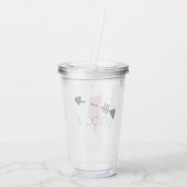 Bruidegom Hart en Pijl Trouwdag Acryl Drinkbeker (Achterkant)