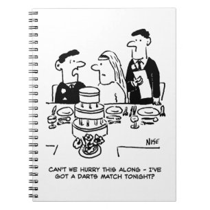 Bruidegom heeft een Dartswedstrijd op zijn Trouwre Notitieboek