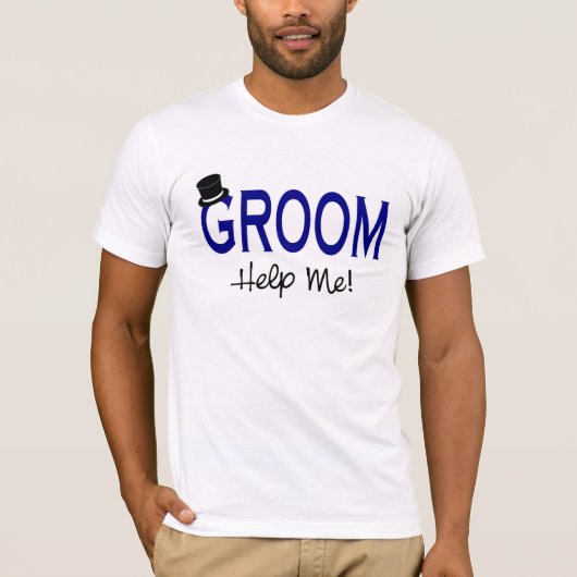 Bruidegom Help Me Blue T-shirt (Voorkant)