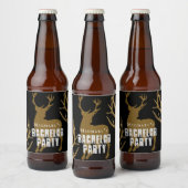 Bruidegom Hertenjager Trouwfeest Jachttrofeeën Bier Etiket (Flessen)