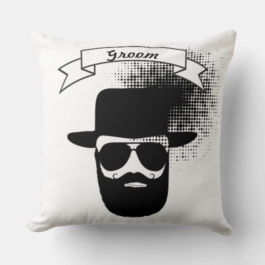 bruidegom heupbril Groovy Pet stuur snor Kussen (Voorkant)