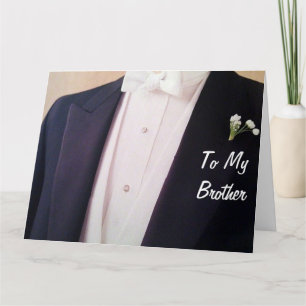 BRUIDEGOM IN ZIJN TUX-BROER OP JE TROUWDAG KAART