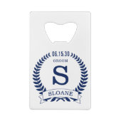 Bruidegom Initiaal Creditkaart Flessenopener (Achterkant)