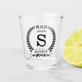 Bruidegom Initieel Shot Glas