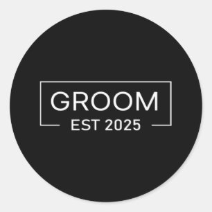 Bruidegom is 2025 getrouwd trouwen verloving krijg ronde sticker