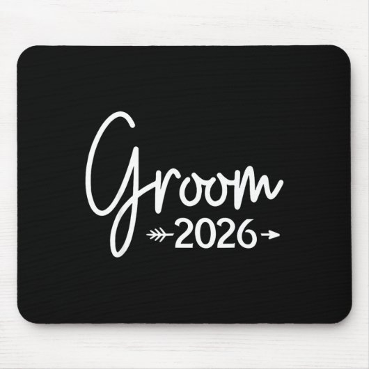 Bruidegom is 2026 getrouwd trouwfeest bruidsfeest muismat (Voorkant)
