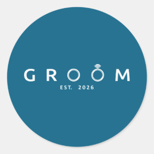 Bruidegom is 2026 toekomstige echtgenoot trouw vri ronde sticker