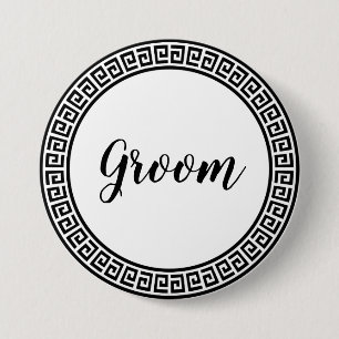 bruidegom knop ronde button 7,6 cm