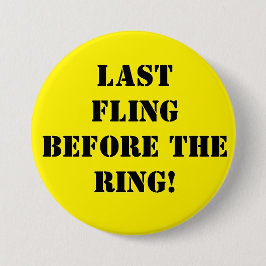 Bruidegom koppelstuk vrijgezellenfeest speld badge ronde button 7,6 cm (Voorkant)