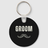 Bruidegom kostuum met snor - Groom's Party Sleutelhanger (Voorkant)
